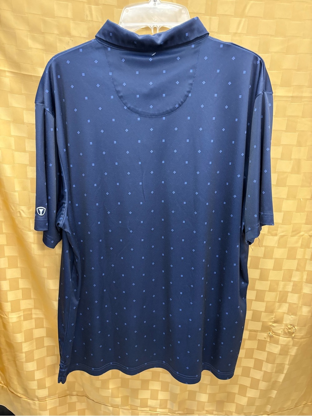 Men's Navy Micro-Print Polo Shirt - Picture 3 of 3